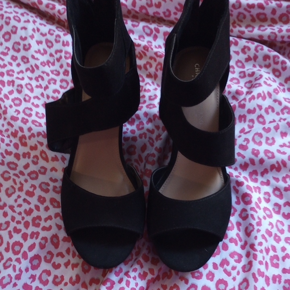 Christian Siriano Black Strappy Heels